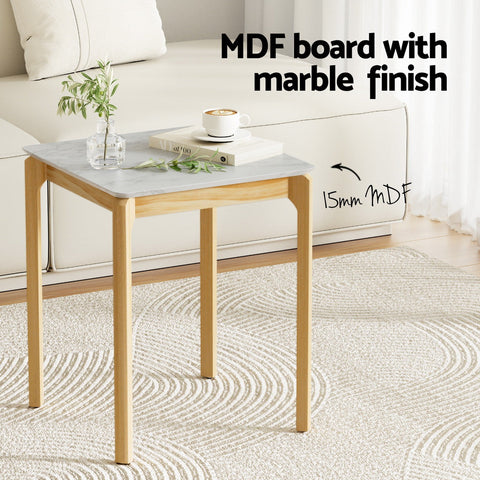 Artiss Coffee Table Marble Effect Square Chez Guru