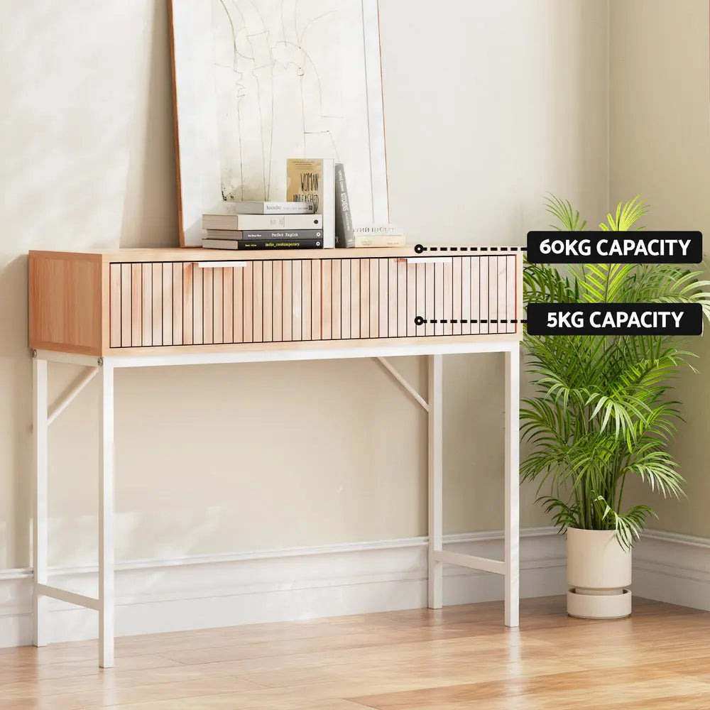 Artiss Console Table 2 Drawers 92CM Chez Guru