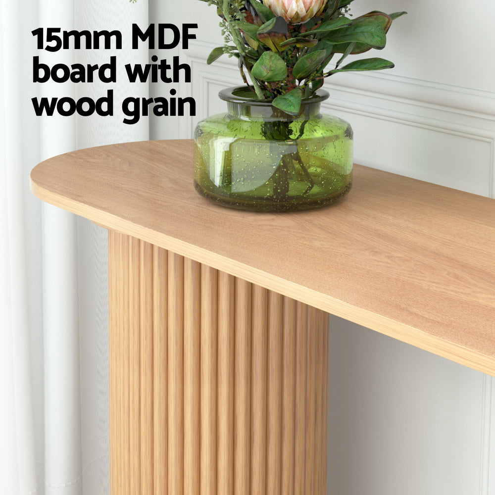 Artiss Console Table Oval 115CM Pine Blake Chez Guru