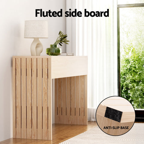 Artiss Console Table Hallway Fluted 120CM Pine Chez Guru