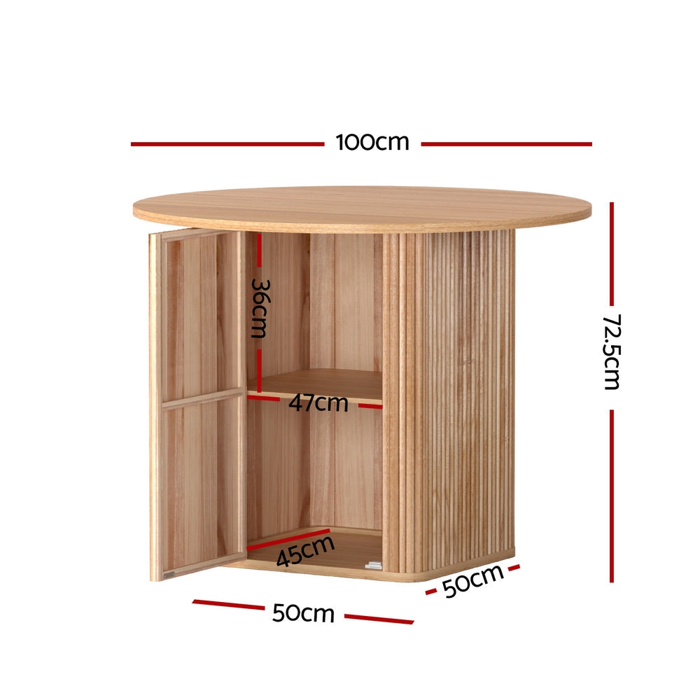 1M Artiss Dining Table Storage Base Chez Guru