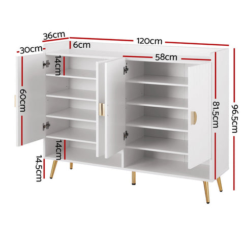 Artiss Shoe Rack Cabinet 5 Tiers 30 Pairs White Chez Guru