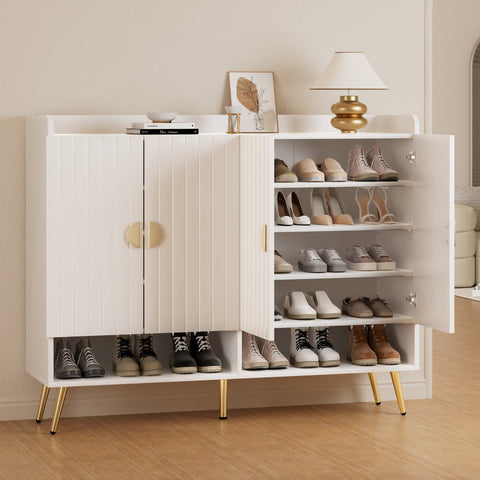 Artiss Shoe Rack Cabinet 5 Tiers 30 Pairs White Chez Guru