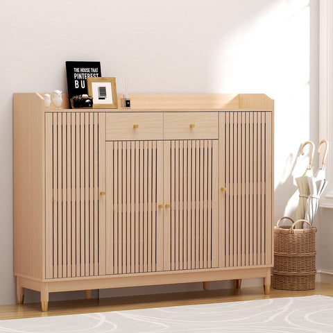 Artiss Shoe Rack Cabinet with Shelves 26 Pairs Pine Chez Guru