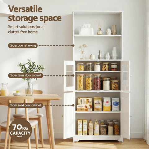 Artiss Buffet Sideboard Cabinet Pantry Kitchen Bathroom Storage Cupboard 160cm