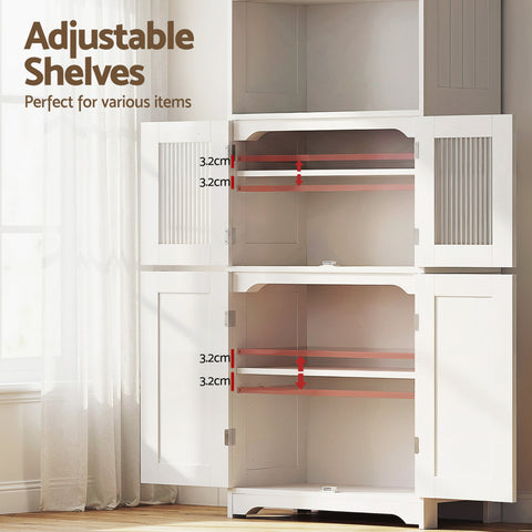 Artiss 2x Buffet Sideboard Cabinet Pantry Kitchen Bathroom Storage Cupboard