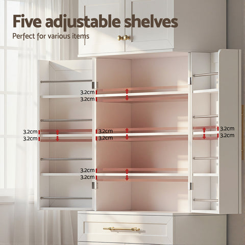 Artiss 2X Buffet Sideboard Cabinet Pantry Kitchen Storage Cupboard Drawers Doors