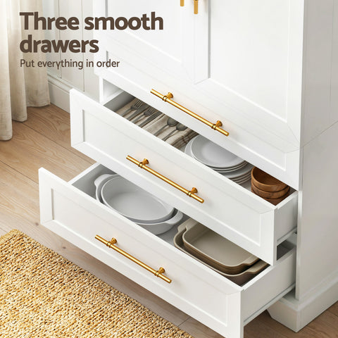 Artiss 2X Buffet Sideboard Cabinet Pantry Kitchen Storage Cupboard Drawers Doors