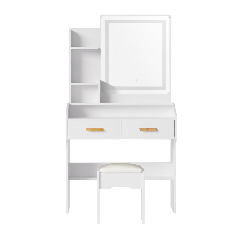 Artiss Dressing Table Set Stool Led White Doria Chez Guru