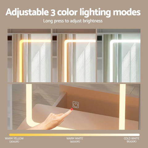 Artiss Dressing Table Vanity Desk Set Stool Led White