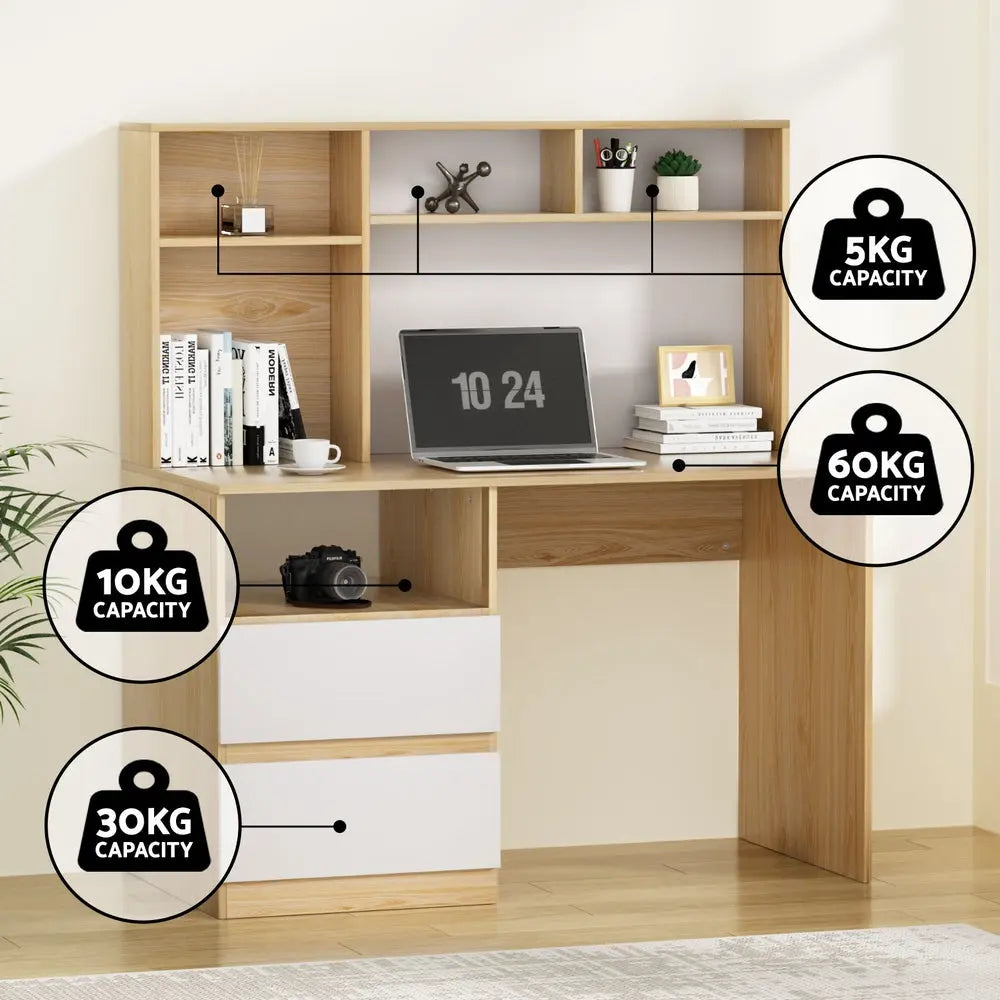 Artiss Computer Desk Office Study Desks Table Bookshelf Drawer Chez Guru