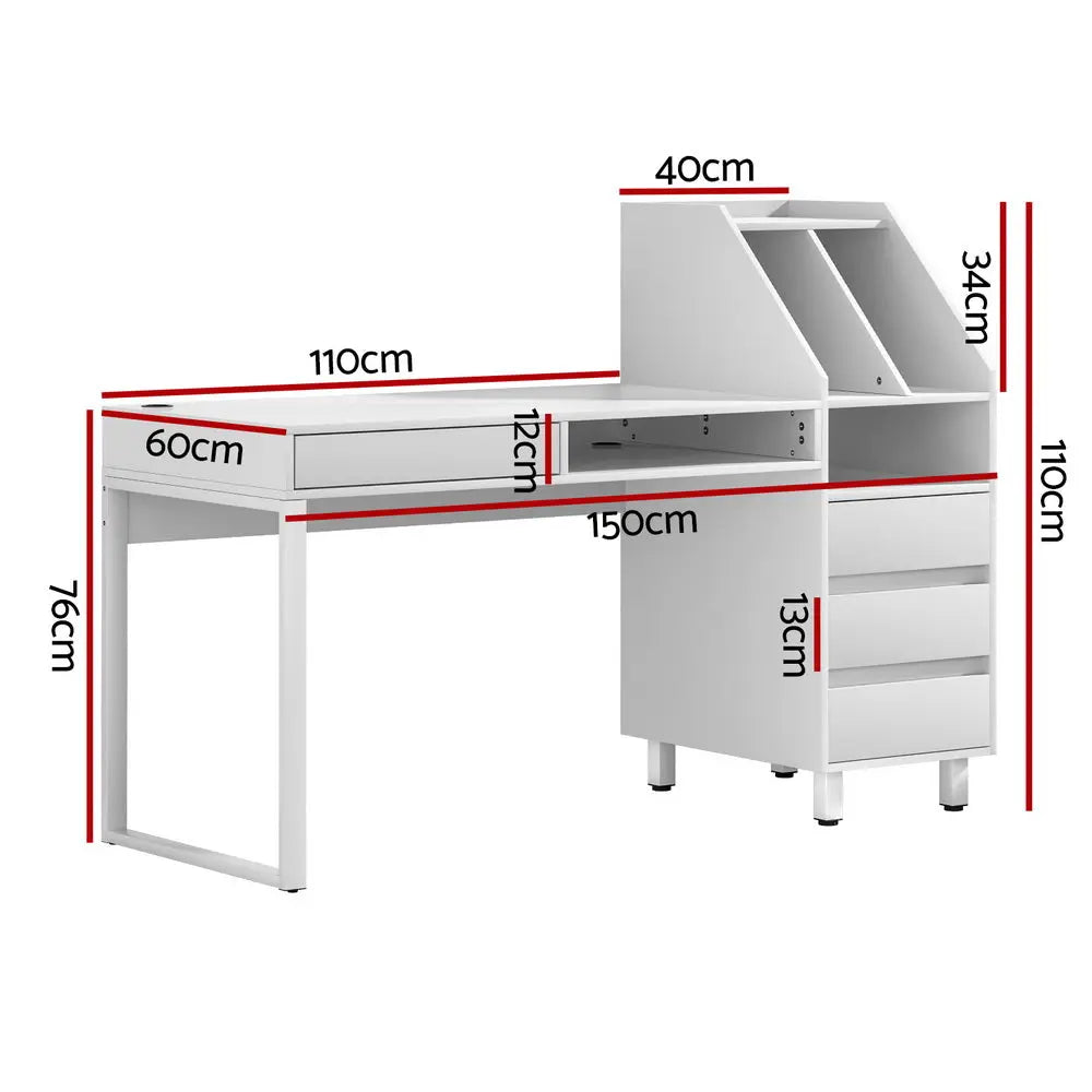 Artiss Computer Desk Office Study Desks Table Drawer Bookshelf Chez Guru