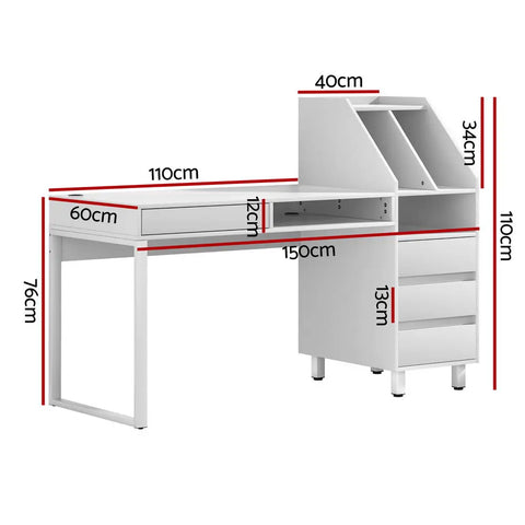 Artiss Computer Desk Office Study Desks Table Drawer Bookshelf Chez Guru