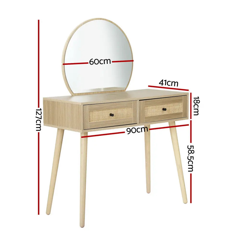 Artiss Dressing Table Set Rattan Frances - Chez Guru