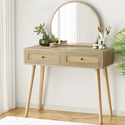 Artiss Dressing Table Set Rattan Frances - Chez Guru