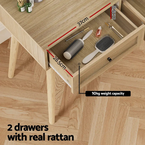 Artiss Dressing Table Set Rattan Frances - Chez Guru
