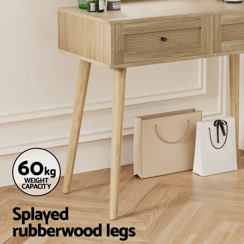 Artiss Dressing Table Set Rattan Frances - Chez Guru