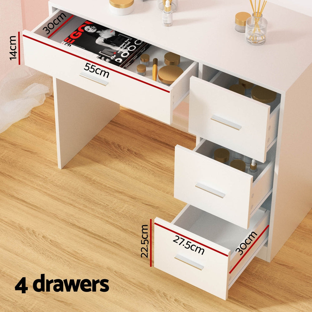 Artiss Dressing Table Set Stool 15 Led Bulbs White Darcy Chez Guru