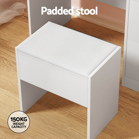 Artiss Dressing Table Set Stool 15 Led Bulbs White Darcy Chez Guru