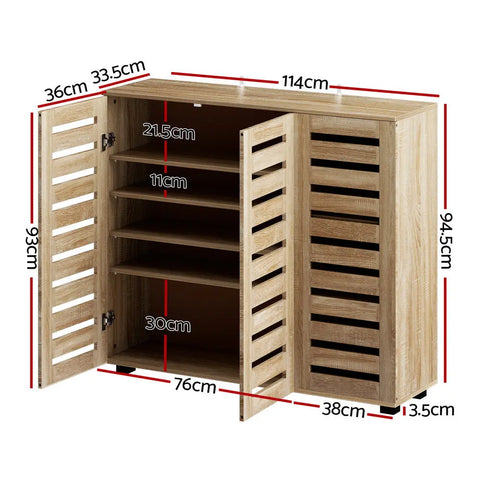 Artiss Shoe Rack Cabinet 30 Pairs Adjustable Shelf Chez Guru