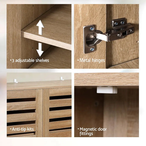 Artiss Shoe Rack Cabinet 30 Pairs Adjustable Shelf Chez Guru