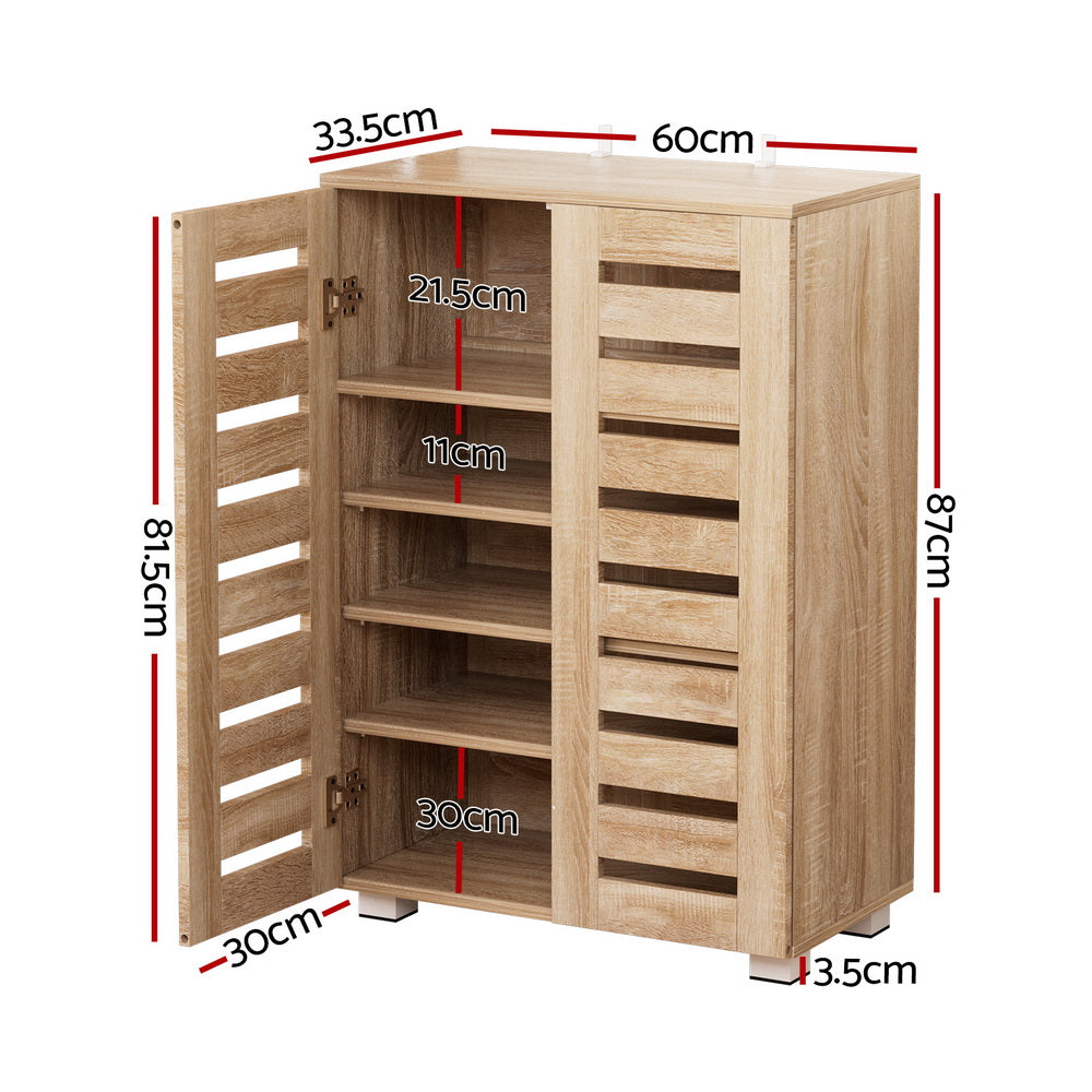 Artiss Shoe Rack Cabinet 20 Pairs 5-tier Wood Alster Chez Guru