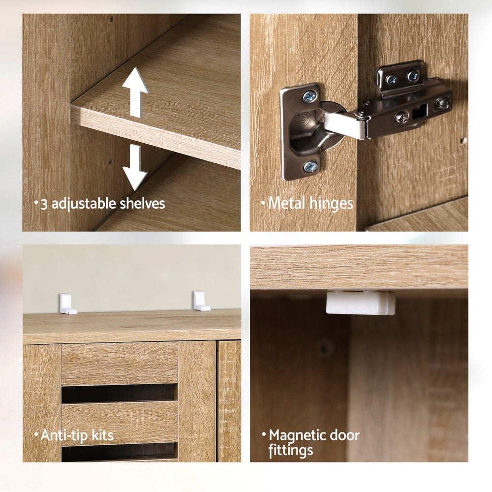 Artiss Shoe Rack Cabinet 20 Pairs 5-tier Wood Alster Chez Guru