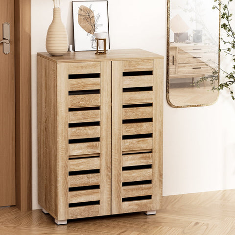 Artiss Shoe Rack Cabinet 20 Pairs 5-tier Wood Alster Chez Guru