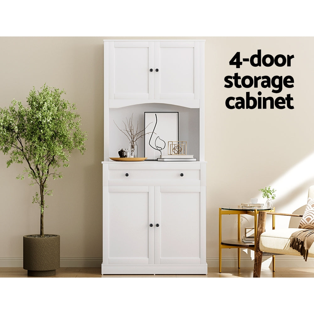 Artiss Buffet Sideboard Cabinet Cupboard Pantry Storage Shelves Hutch White Chez Guru