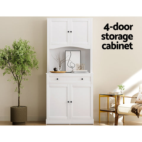 Artiss Buffet Sideboard Cabinet Cupboard Pantry Storage Shelves Hutch White Chez Guru