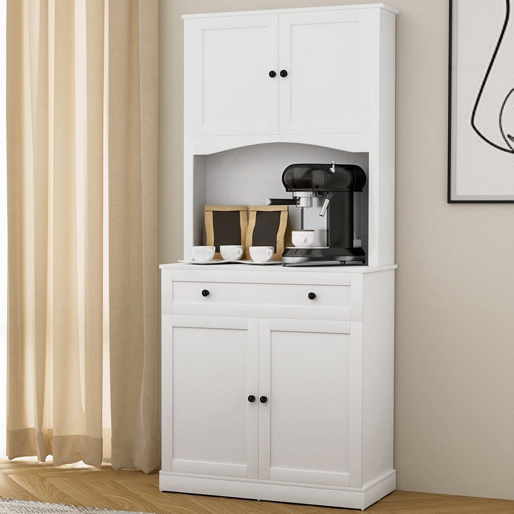 Artiss Buffet Sideboard Cabinet Cupboard Pantry Storage Shelves Hutch White Chez Guru