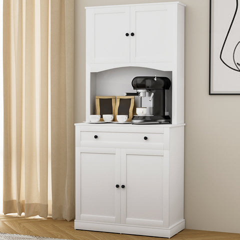 Artiss Buffet Sideboard Cabinet Cupboard Pantry Storage Shelves Hutch White Chez Guru