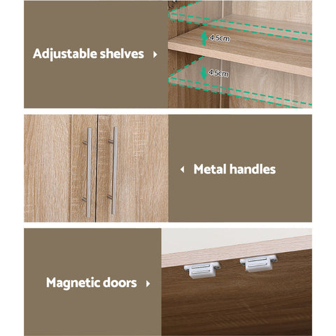 Artiss Buffet Sideboard Cupboard Cabinet Pantry Organiser Adjustable Shelves Chez Guru
