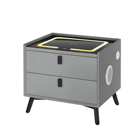 Artiss Smart Bedside Table with Wireless Charging - AIKA Grey - Chez Guru