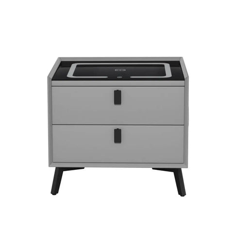 Artiss Smart Bedside Table with Wireless Charging - AIKA Grey - Chez Guru