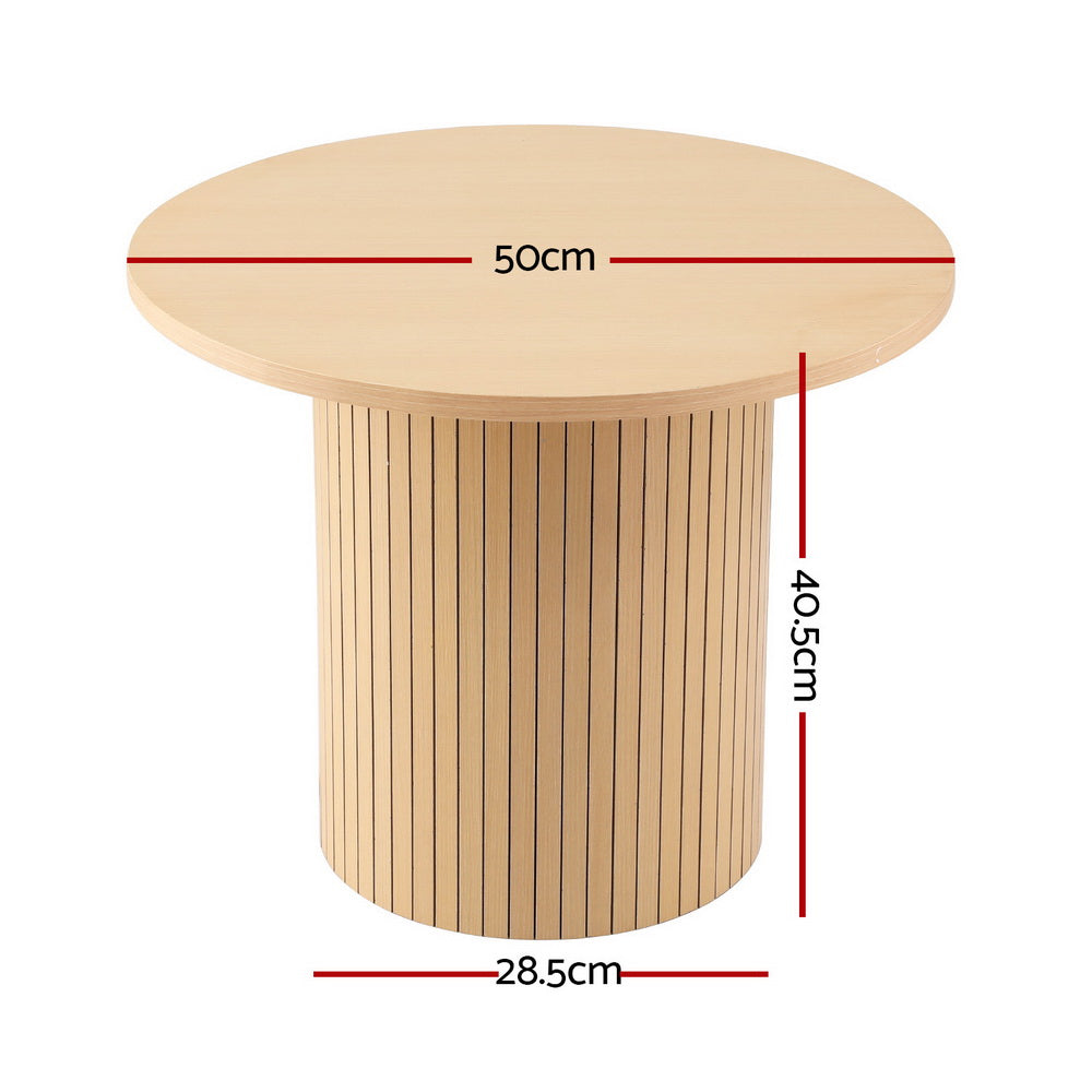 Artiss Coffee Table Round Fluted Chez Guru