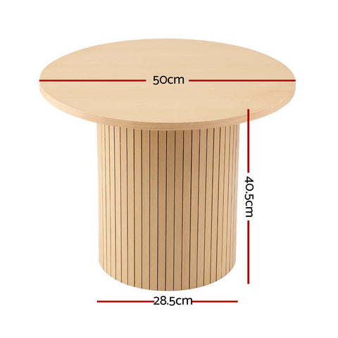 Artiss Coffee Table Round Fluted Chez Guru