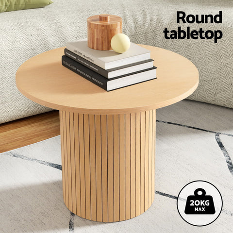 Artiss Coffee Table Round Fluted Chez Guru