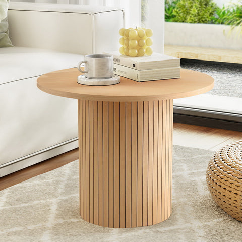 Artiss Coffee Table Round Fluted Chez Guru