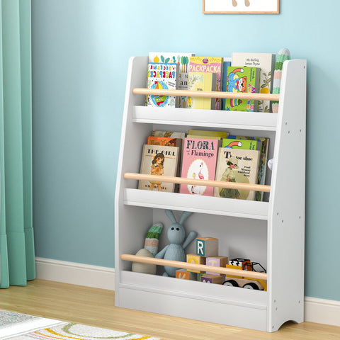 Keezi Kids Bookshelf 3 Tiers Storage Children Bookcase Organiser Display Shelf Chez Guru