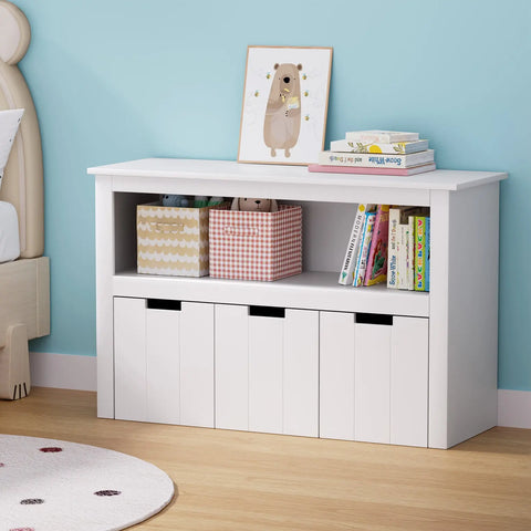 Keezi Kids Bookshelf 3 Drawers Storage Children Bookcase Toy Organiser Display Chez Guru