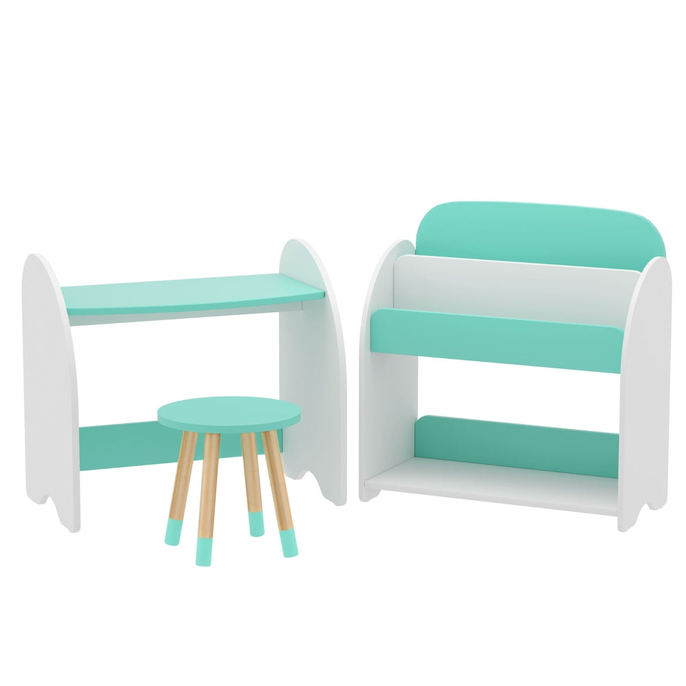 Keezi Kids Bookshelf 2 In 1 Table Chair Set Bookcase Toys Shelves Children Organiser Chez Guru