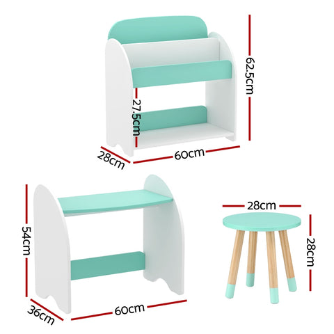 Keezi Kids Bookshelf 2 In 1 Table Chair Set Bookcase Toys Shelves Children Organiser Chez Guru