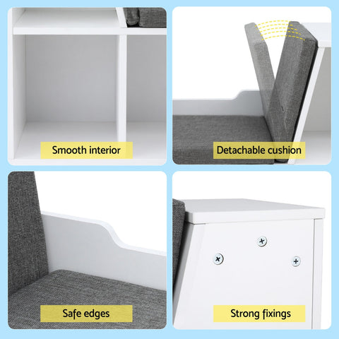 Keezi Kids Bookshelf Bookcase Toys Box Shelves Storage Cabinet Container Children Organiser Chez Guru