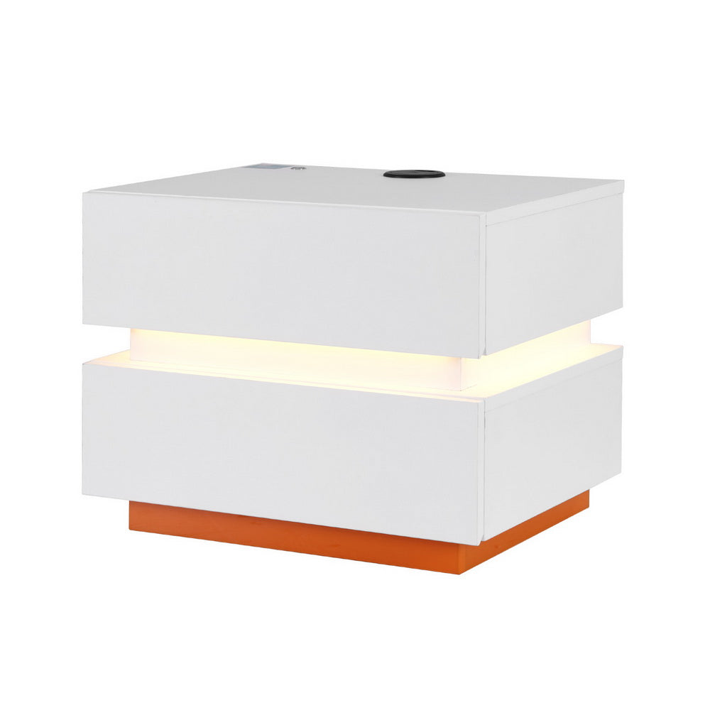 Artiss Smart Bedside Table LED Wireless Charging Ada Chez Guru