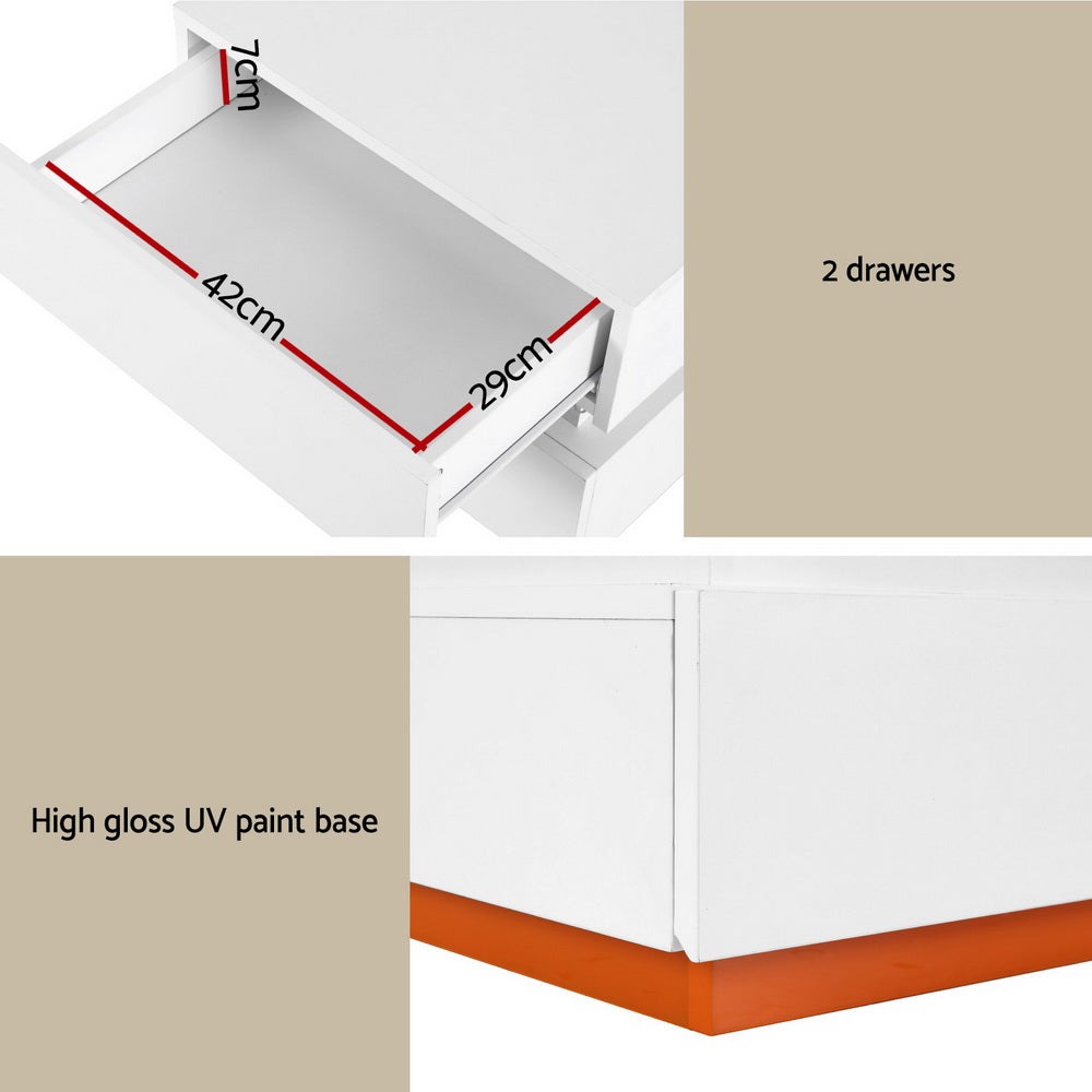 Artiss Smart Bedside Table LED Wireless Charging Ada Chez Guru