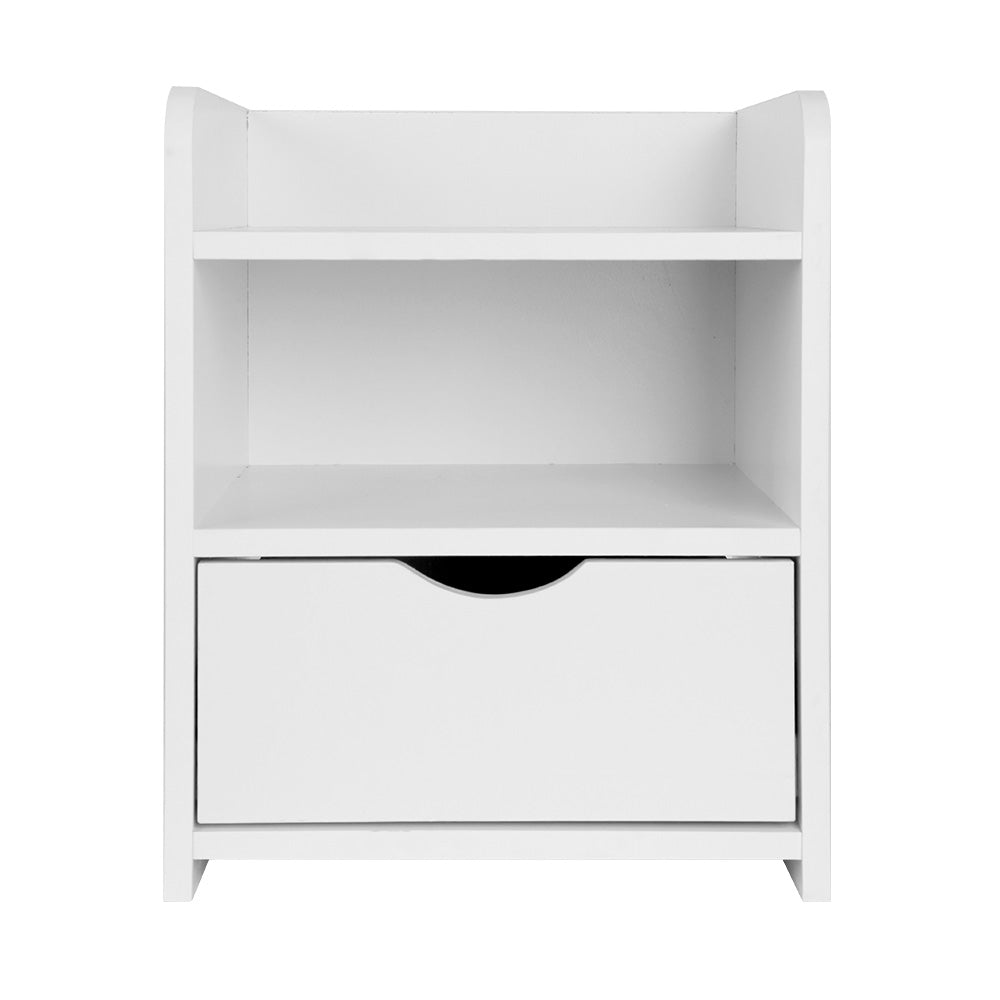 Artiss Bedside Table 1 Drawer with Shelf - FARA White Chez Guru