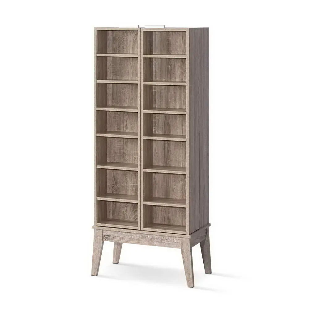 Artiss Bookshelf CD Storage Rack - BERG Oak Chez Guru