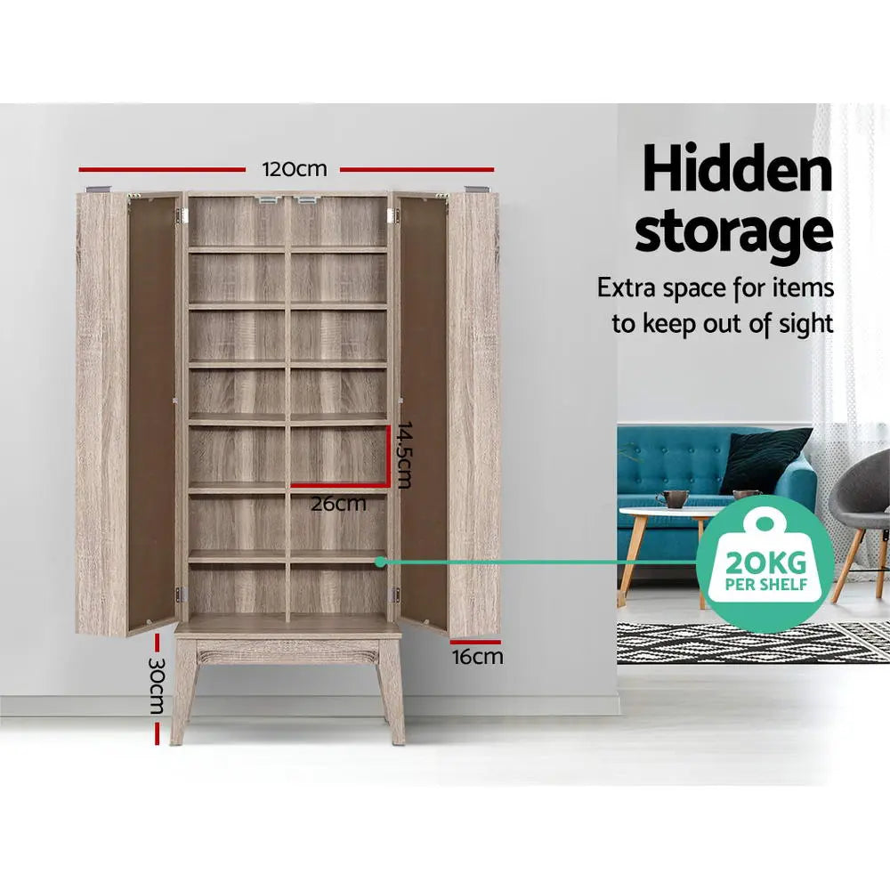 Artiss Bookshelf CD Storage Rack - BERG Oak Chez Guru