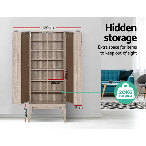 Artiss Bookshelf CD Storage Rack - BERG Oak Chez Guru